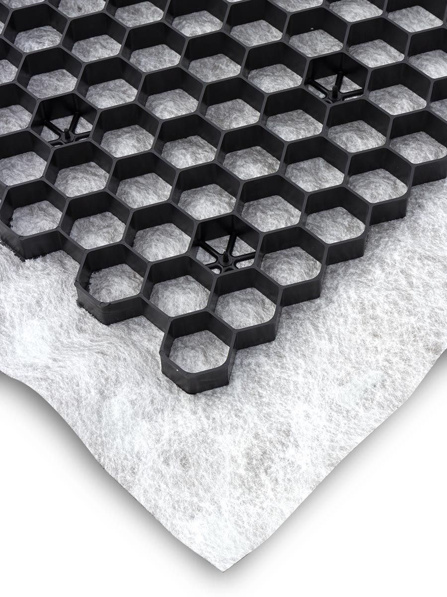 Steingarten Zubehör Splittstabilisierungsmatte, schwarz 119 x 78,6 x 3 cm aus Polypropylen, mit Wurzelschutztuch