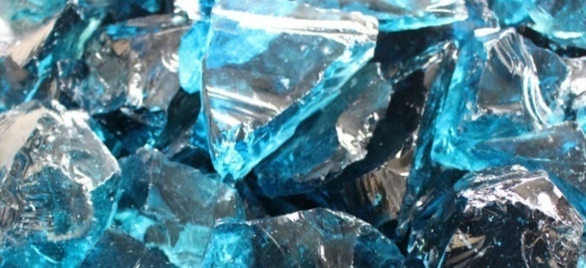 Glasbrocken Glas hellblau 50 - 150 mm gebrochen